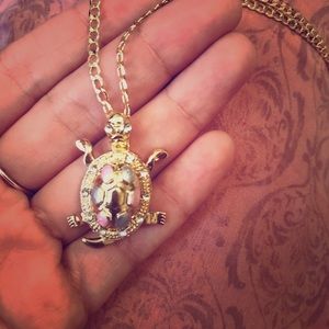 Gold turtle necklace